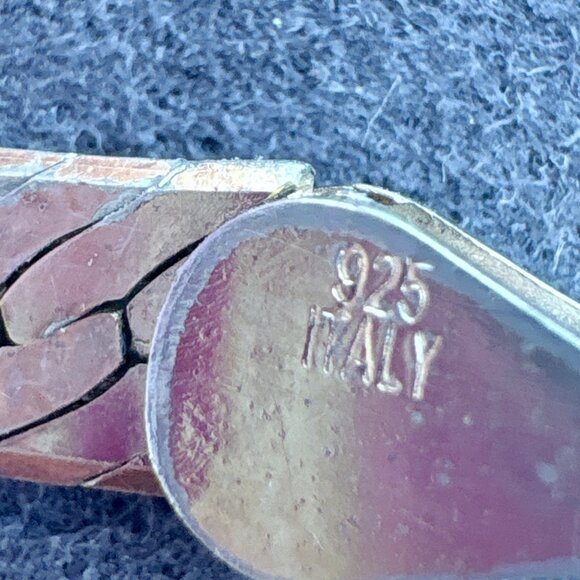 VTG Sterling Silver 925 Herringbone Chain Bracelet Lobster Clasp Size 8" Length - Picture 6 of 11